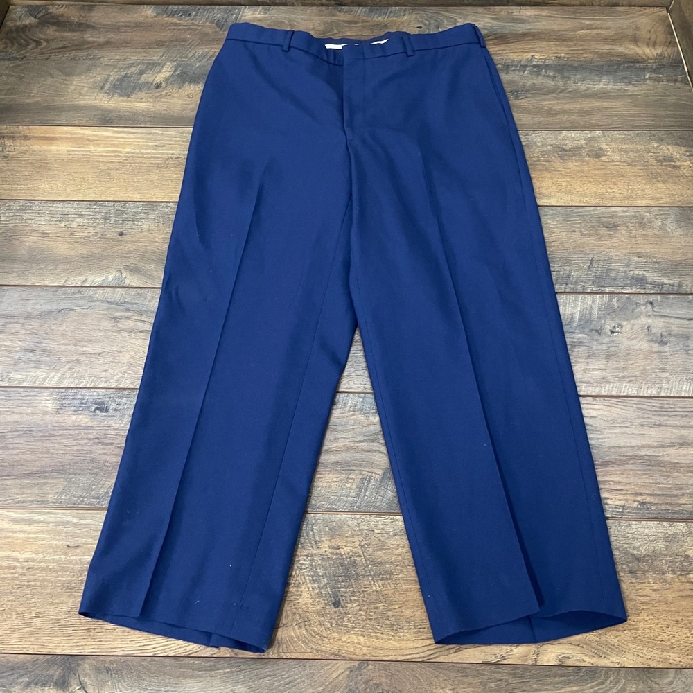 Bremen Bowden Defense Logistics Agency Mens Navy Blue Dress Trousers 37S Pants